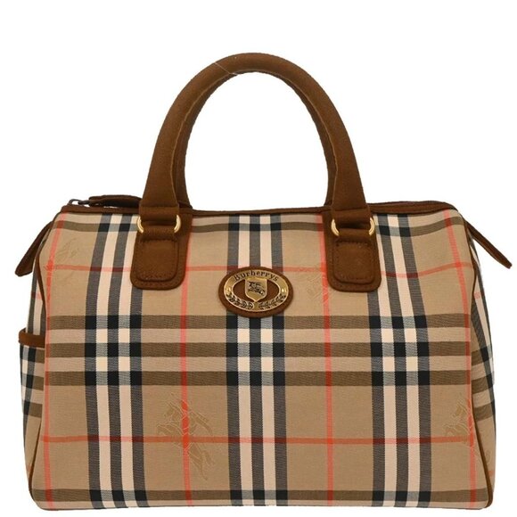 Burberrys Beige Brown House Check Duffle Handbag - Picture 1 of 11